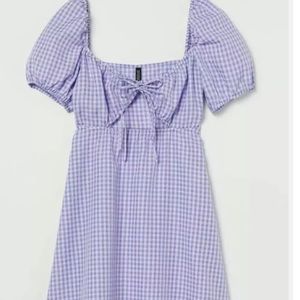 H&M Purple Plaid Dress size large best fits size 12 only worn 2/3 times